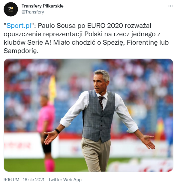 Sousa po EURO 2020 mógł ODEJŚĆ Z KADRY! Miał TRZY oferty!